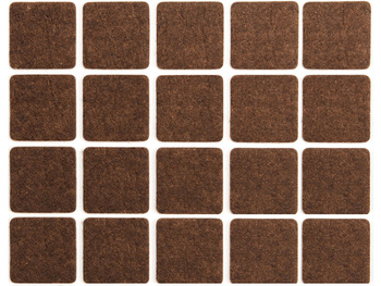 PODKŁADKI FILCOWE 20X20 MM BRĄZOWE