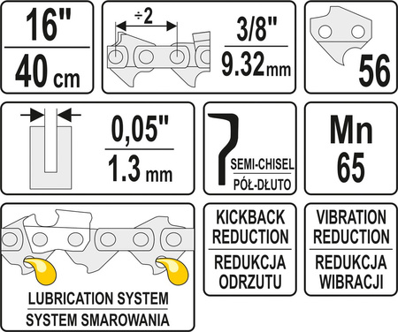 ŁAŃCUCH TNĄCY DO PILARKI 16" 3/8"