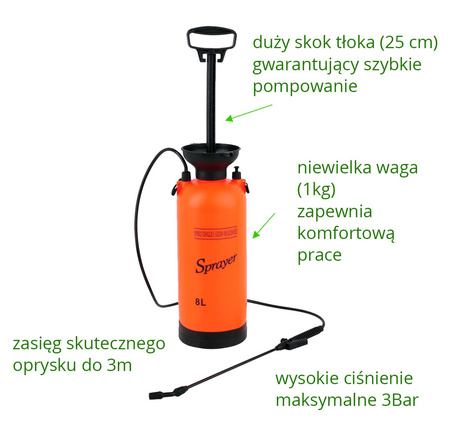 OPRYSKIWACZ CIŚNIEN. RĘCZNY 8L, SPRAYER