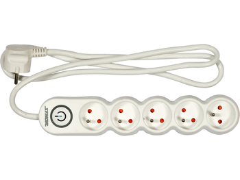 PRZEDŁUŻACZ LISTWA ZASILAJĄCA 5 GNIAZD Z UZIEMIENIEM WYŁĄCZNIK 1,5M 1,5MM2