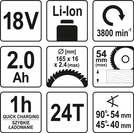 PILARKA 165MM 18V