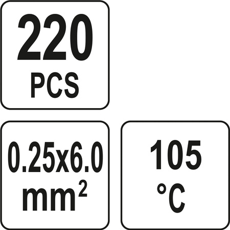 YT-81460 ZEST.220 SZT KOSZULEK Z CYNĄ 0,25-6MM2