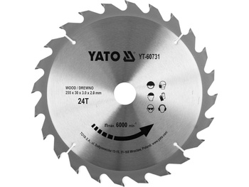 TARCZA WIDIOWA DO DREWNA 255X24TX30MM DLA YT-82171;YT-82173;YT-82165