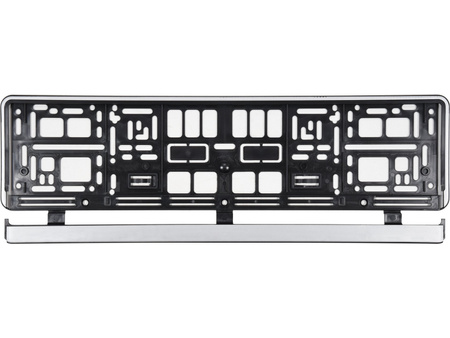 RAMKA Z TWORZYWA POD TABLICĘ REJESTRACYJNĄ, SREBRNA