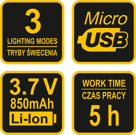 LAMPA CZOŁOWA XPE CREE 3W+4 SMD LED AKU. VOREL