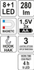 LATARKA WARSZTAT. 2IN1 LED MAGNET 3xAA