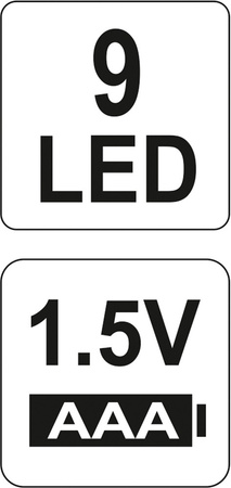 LATARKA ALUMINIOWA, 9 LED, CZARNA