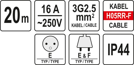 PRZEDŁUŻACZ         20M 3X2,5