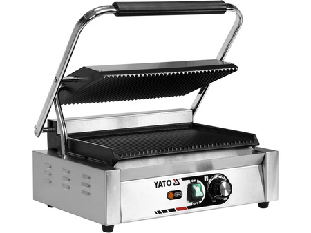 ELEKTRYCZNY GRILL KONTAKTOWY PANINI W PEŁNI RYFLOWANY 44CM 2,2KW