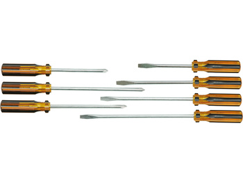 WKRĘTAKI Z PLASTIKOWĄ RĘKOJEŚCIĄ, ZESTAW 7 SZT.