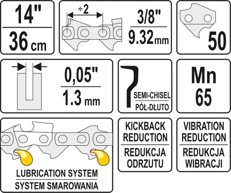 ŁAŃCUCH TNĄCY DO PILARKI 14" 3/8"