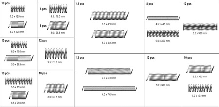 ZESTAW SPRĘŻYNEK 200SZT. MIX RODZAJÓW