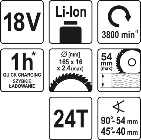 PILARKA 165MM 18V BEZ AKUMULATORA