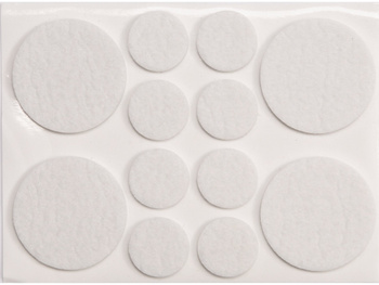 PODKŁADKI FILCOWE MIX, 20 I 38 MM, BIAŁE