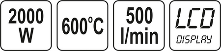 OPALARKA 2000W 70~600°C AKCES. wyśw. LCD