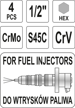 ZESTAW KLUCZY CZOPOWYCH DO WTRYSKIWACZY