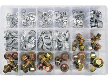 ZESTAW PODKŁADEK ALUMINIOWYCH I KORKÓW SPUSTOWYCH 534 SZTUKI