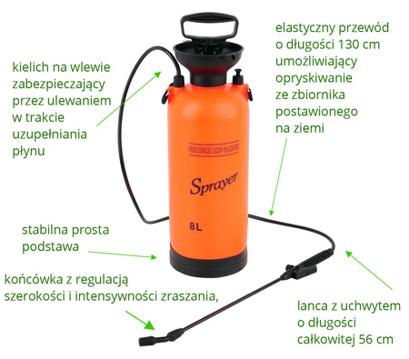 OPRYSKIWACZ CIŚNIEN. RĘCZNY 8L, SPRAYER