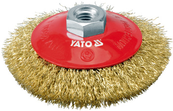 SZCZOTKA TARCZ GWINT 100mm DRUT MOSIĄDZ