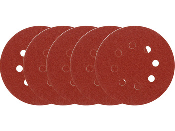 KRĄŻKI ŚCIERNE 125MM, P150, Z 8 OTWORAMI, 5 SZT.