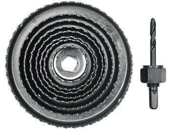 WYCINARKA DO OTWORÓW W DREWNIE 38-127 MM, 9 SZT.