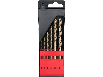 ZESTAW WIERTEŁ DO METALU CO-HSS 6 SZTUK 2-8MM