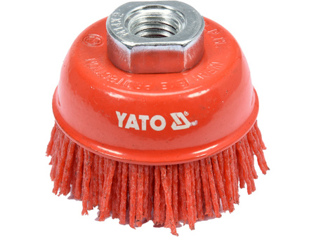 SZCZOTKA TARCZOWA 65MM M14 NYLON CZERWONY