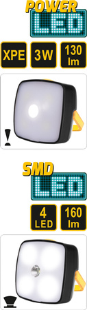 LAMPA CZOŁOWA XPE CREE 3W+4 SMD LED AKU. VOREL
