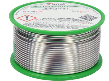 SPOIWO, DRUT LUTOWNICZY BEZOŁOWIOWY Z TOPNIKIEM NA SZPULI 1,5MM, 250G, SN99,3CU0,7