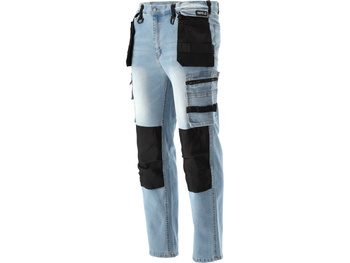 SPODNIE ROBOCZE MONTERSKIE STRETCH JEANS LIGHT BLUE ROZM. L