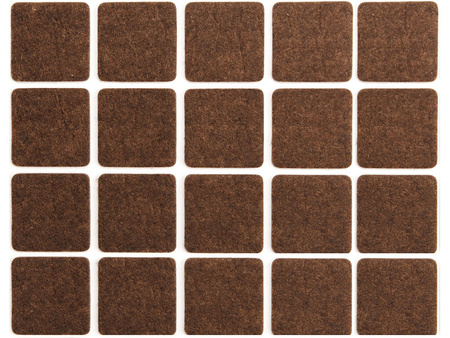 PODKŁADKI FILCOWE 20X20 MM BRĄZOWE