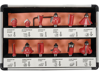 ZESTAW WIDIOWYCH FREZÓW TRZPIENIOWYCH DO DREWNA, 12 SZT.