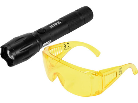 LATARKA UV AKUMULATOROWA 1W I OKULARY