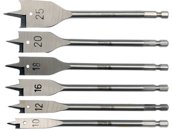 ZESTAW WIERTEŁ ŁOPATKOWYCH 10-25 MM, 6 SZT.