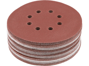 KRĄŻEK ŚCIERNY NA RZEP, 8 OTWORÓW, P150 150 MM / 50 SZT.