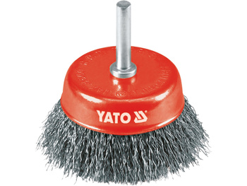 SZCZOTKA CZOŁOWA FI 75MM Z TRZPIENIEM, DRUT NIERDZEWNY