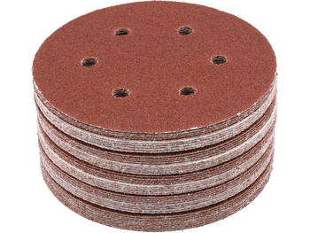 KRĄŻEK ŚCIERNY NA RZEP, 6 OTWORÓW, P40 150 MM / 50 SZT.