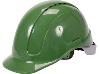 KASK OCHRONNY ZIELONY WYSOKI KOMFORT SZYBKA REGULACJA ABS