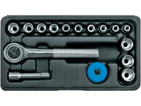 KLUCZE NASADOWE 1/4'', 4-13 MM, ZESTAW 16 SZT.