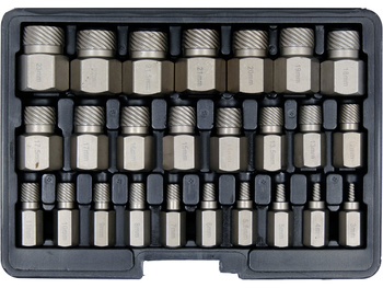 ZESTAW WYKRĘTAKÓW DO USZKODZONYCH ŚRUB WEWNĘTRZNYCH  HEX, TORX, SPLINE ZAWIERA 25 ELEMENTÓW